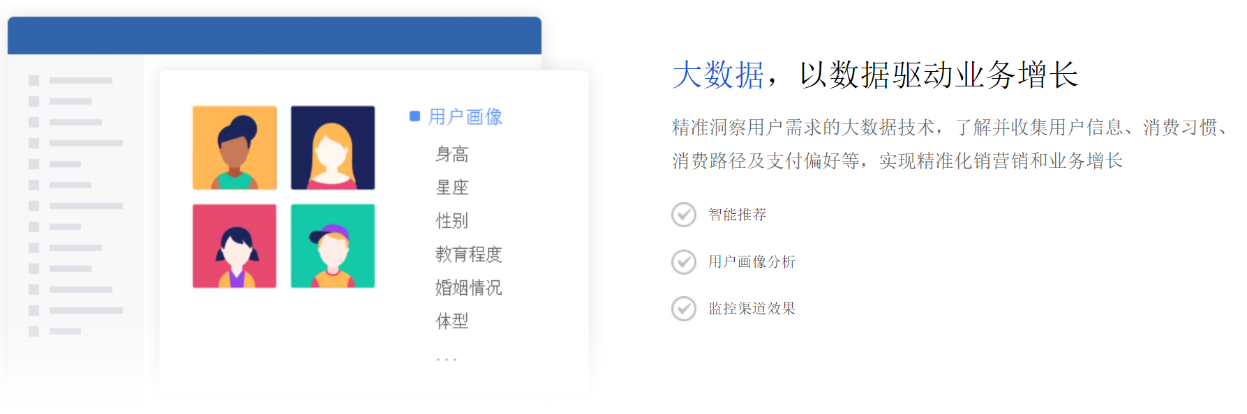 新零售的5大关键词消费升级产品、技术、服务的全面升级，重构新零售人货场新技术AI智能场景、人脸识别、移动支付、无人便利店等线上线下融合
全面实现线上线下业务联动，提升购物体验数据会员信息、购物习惯、消费路径、支付偏好等高效物流全渠道订单统一管理，极速配送